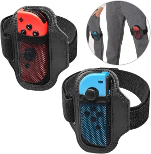 [2 Pack] Leg Band Strap for Nintendo Switch Sports Play Soccer/Ring Fit Adventure Game,Sports Leg Strap Compatible with Switch/Switch OLED Controller,Adjustable Elastic Leg Band for Adults & Children