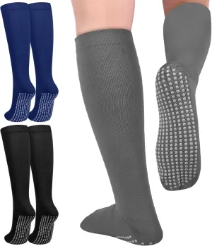 3 Pair Non Slip Compression Socks for Women Men 20-30 Mmhg Anti Skid Graduated Compression Socks
