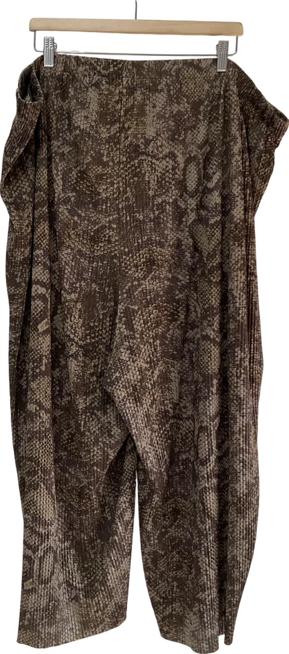 ASOS Green Snake Print Wide Leg Trousers UK 28