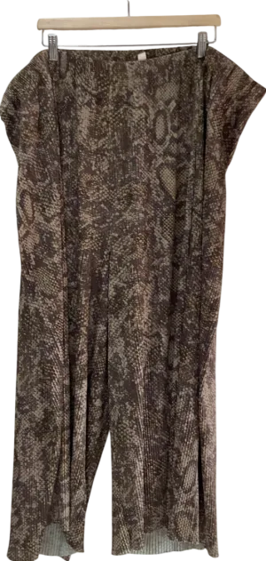 ASOS Green Snake Print Wide Leg Trousers UK 28