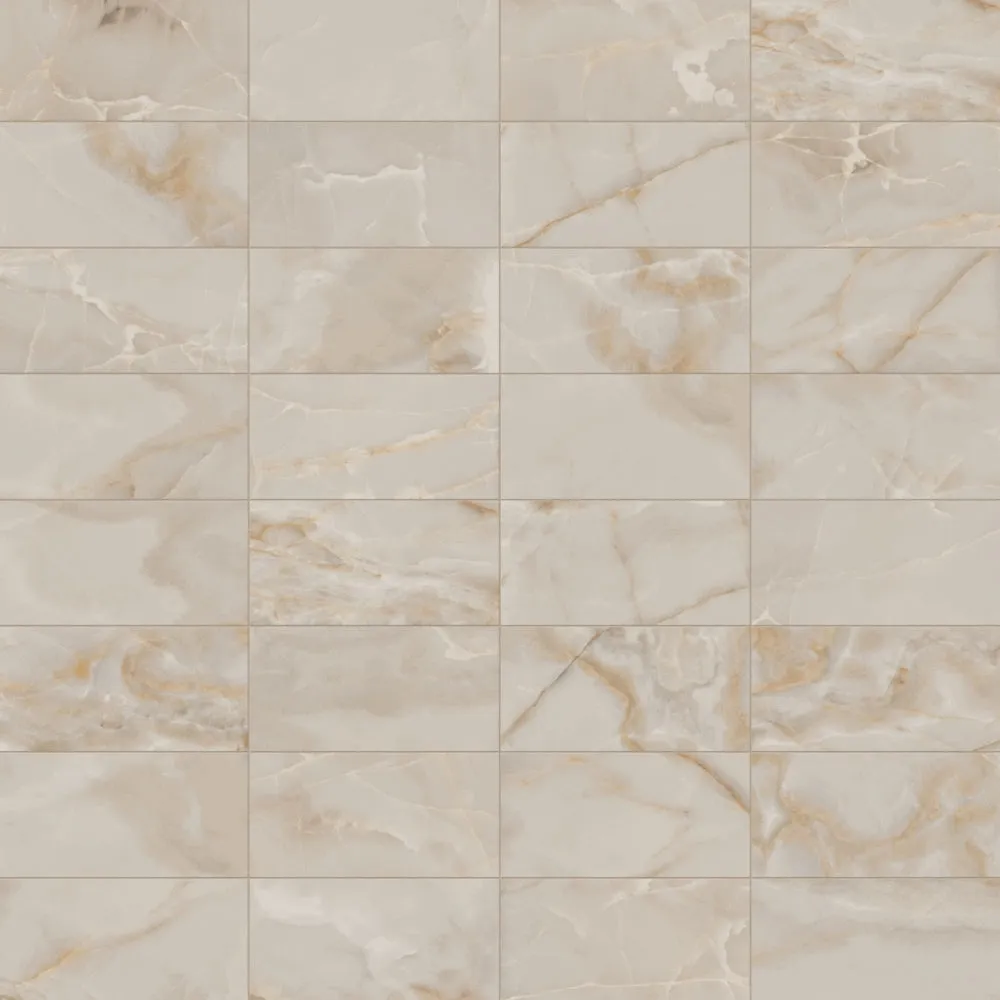 Astrid 12x24 Polished Porcelain Tile in Sand