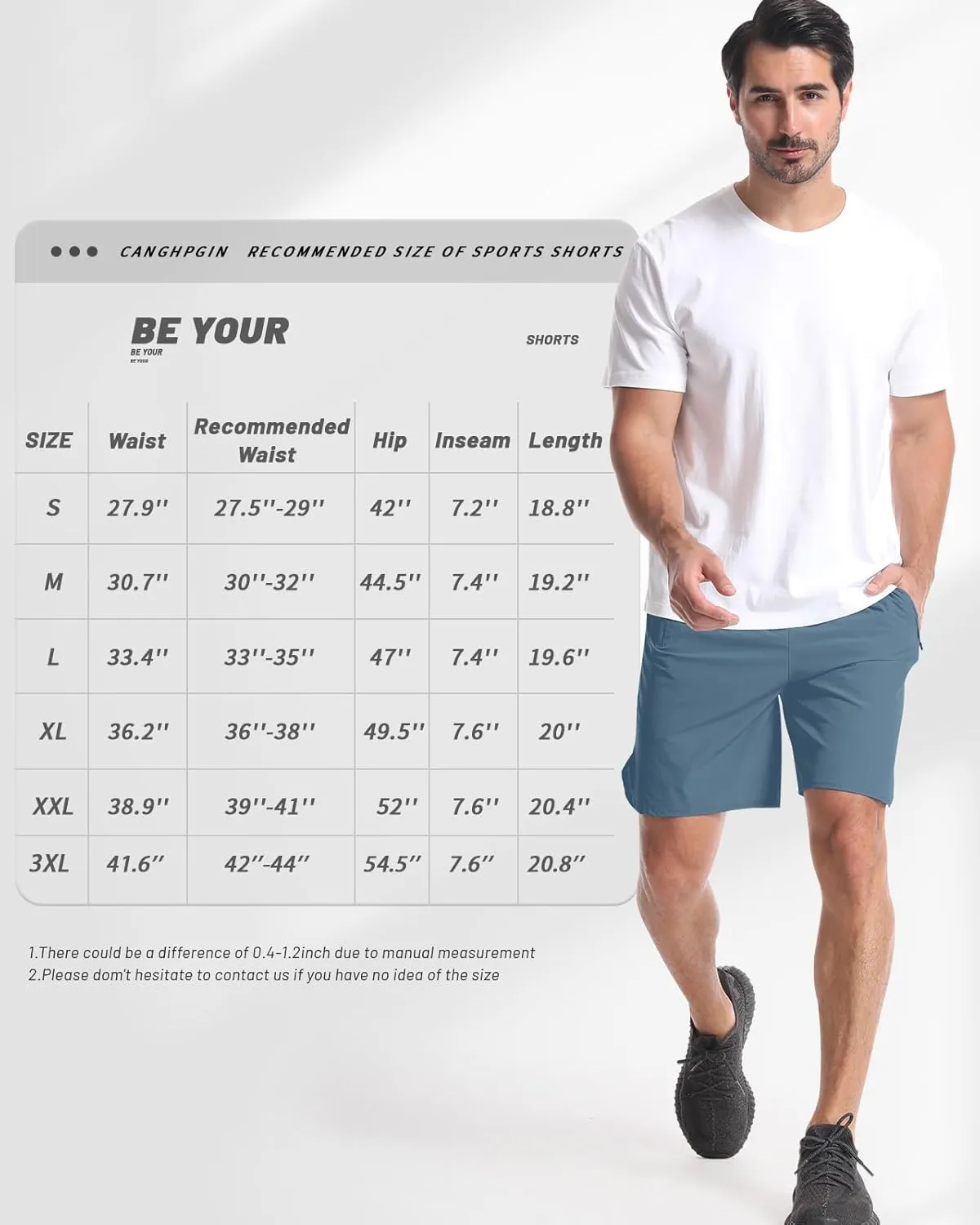 CANGHPGIN 2 Pack Mens Workout Athletic Shorts 7 inch Inseam Quick Dry Hiking Shorts Men Lightweight Sports Gym Shorts Running