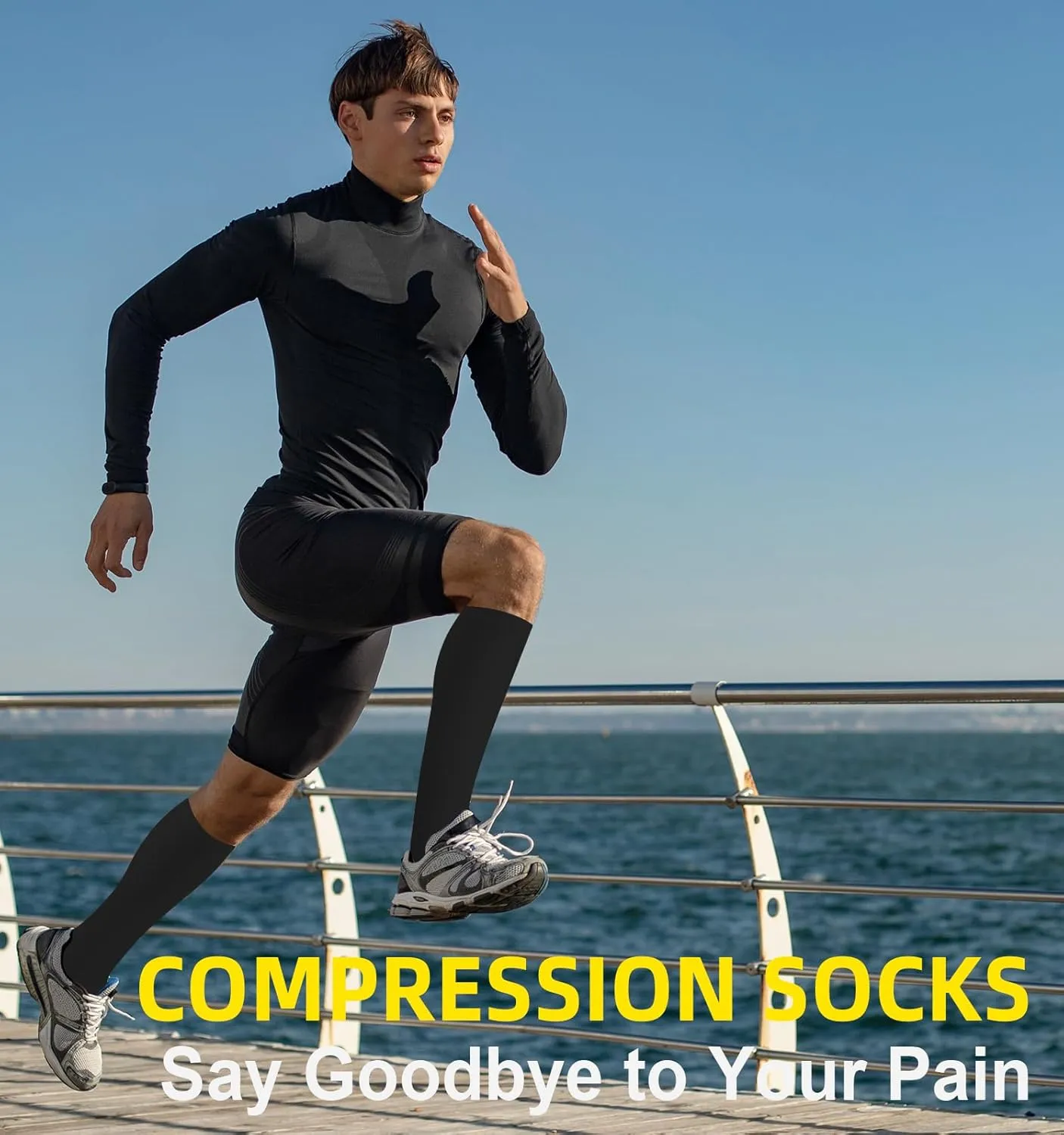 Compression Socks for Women & Men Circulation (4 Pairs) 15-20 mmHg is Best Support for Nurses Running Hiking Travel