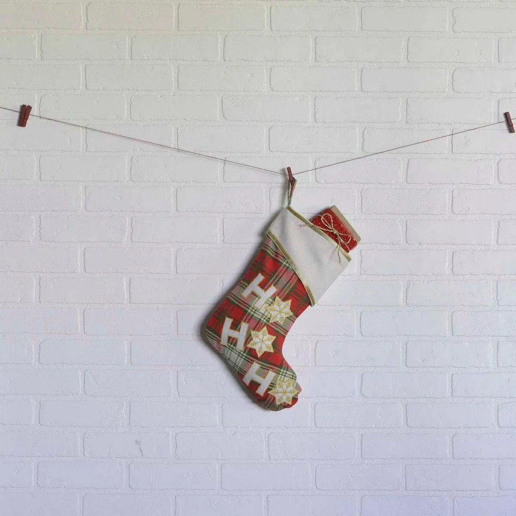 HO HO Holiday Stocking 11x15"