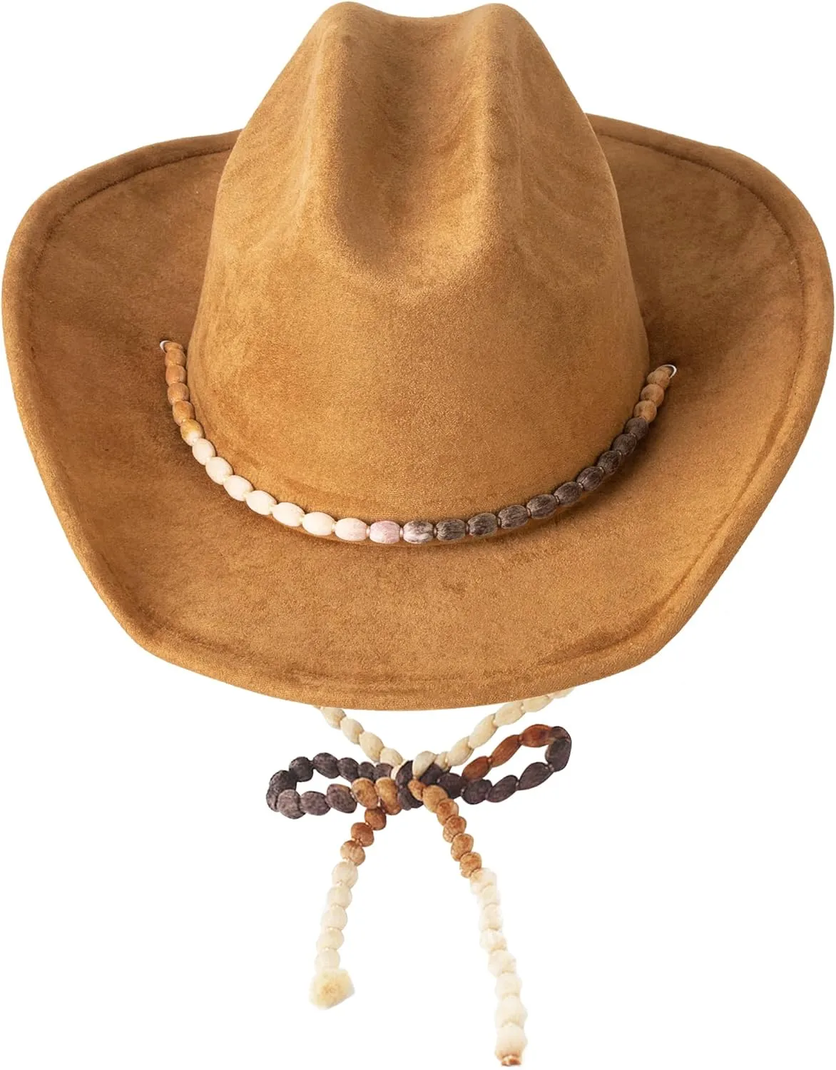 Lisianthus Women Men Wide Brim Suede Western Cowboy Cowgirl Hat with Wind Lanyard