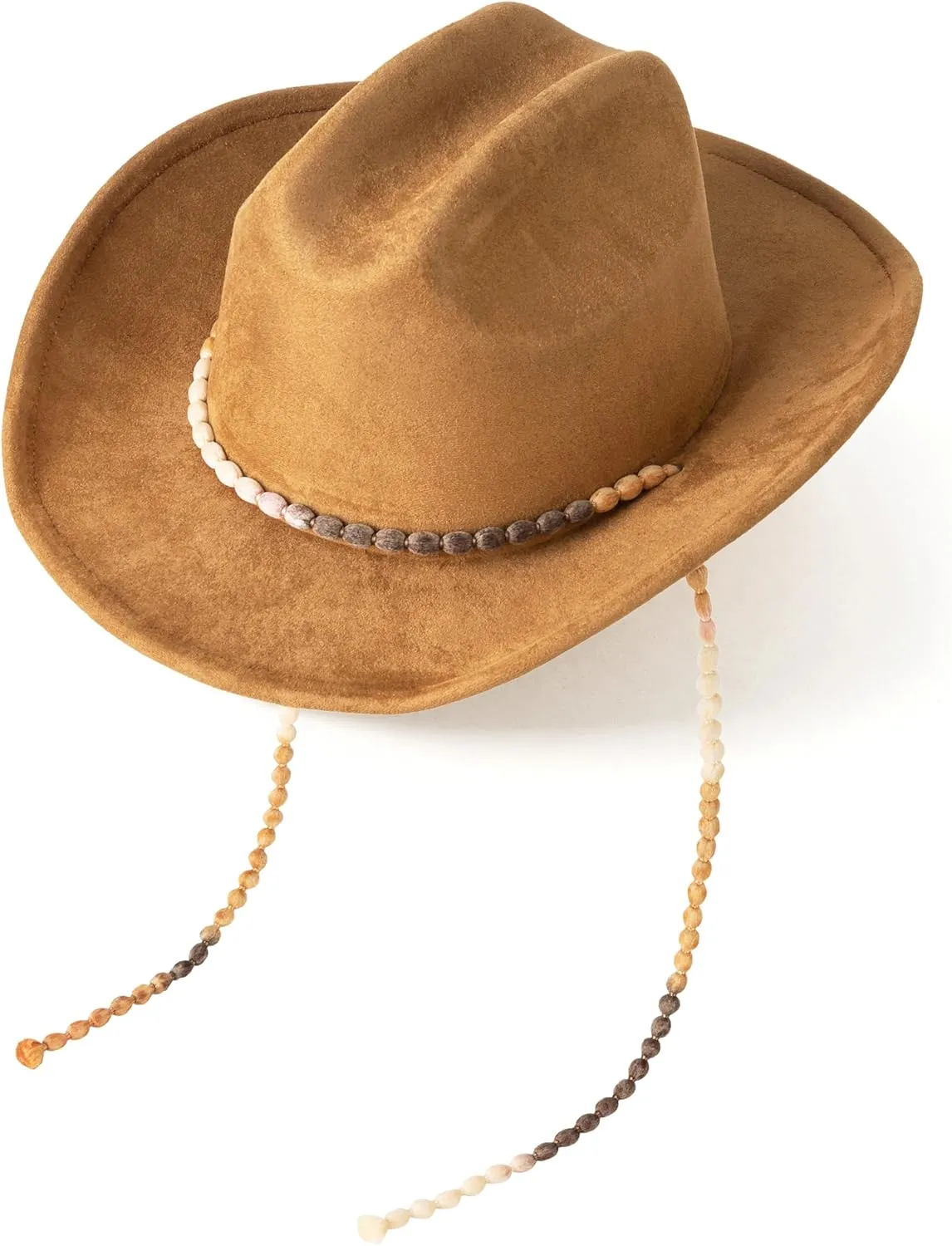 Lisianthus Women Men Wide Brim Suede Western Cowboy Cowgirl Hat with Wind Lanyard