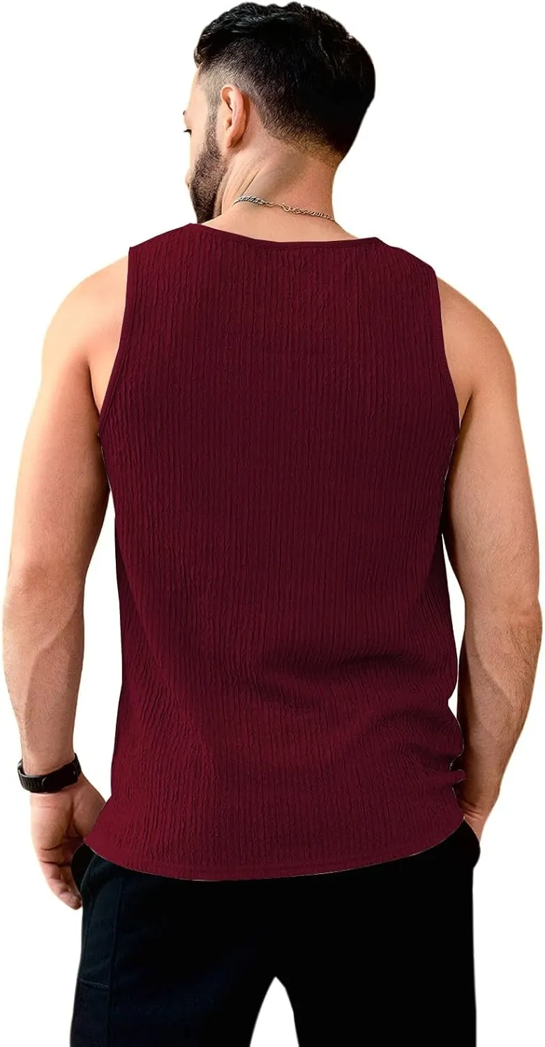 Men's Tank Tops Summer Sleeveless T Shirt Casual Ribbed Knit Muscle Basic Tee Shirts