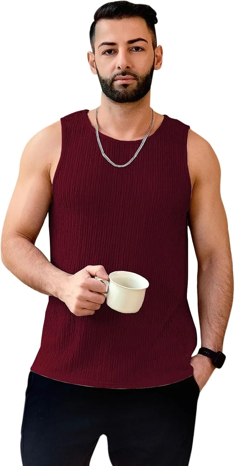 Men's Tank Tops Summer Sleeveless T Shirt Casual Ribbed Knit Muscle Basic Tee Shirts