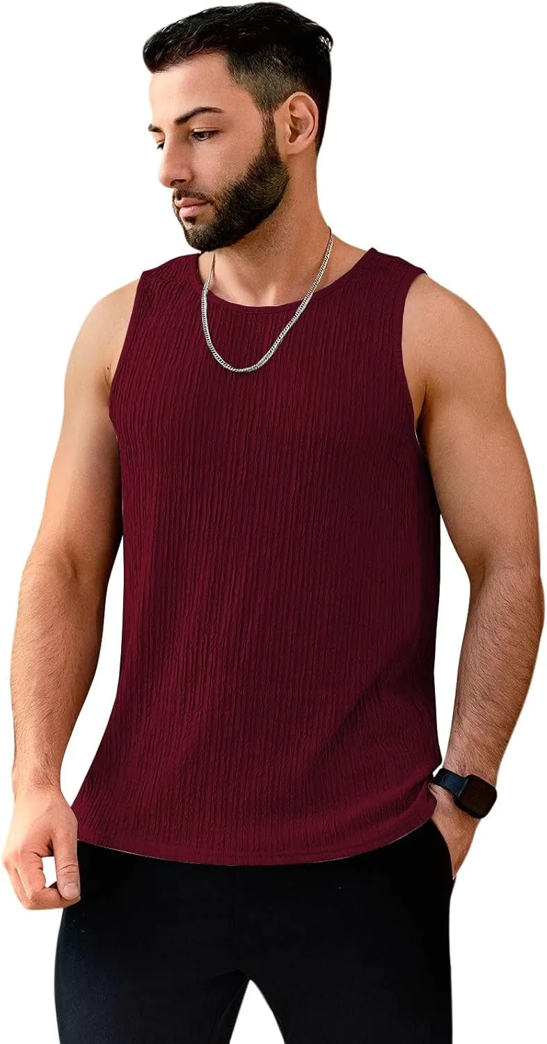 Men's Tank Tops Summer Sleeveless T Shirt Casual Ribbed Knit Muscle Basic Tee Shirts