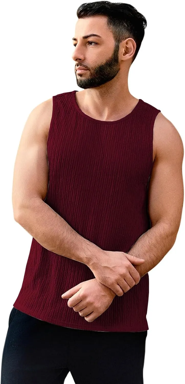 Men's Tank Tops Summer Sleeveless T Shirt Casual Ribbed Knit Muscle Basic Tee Shirts