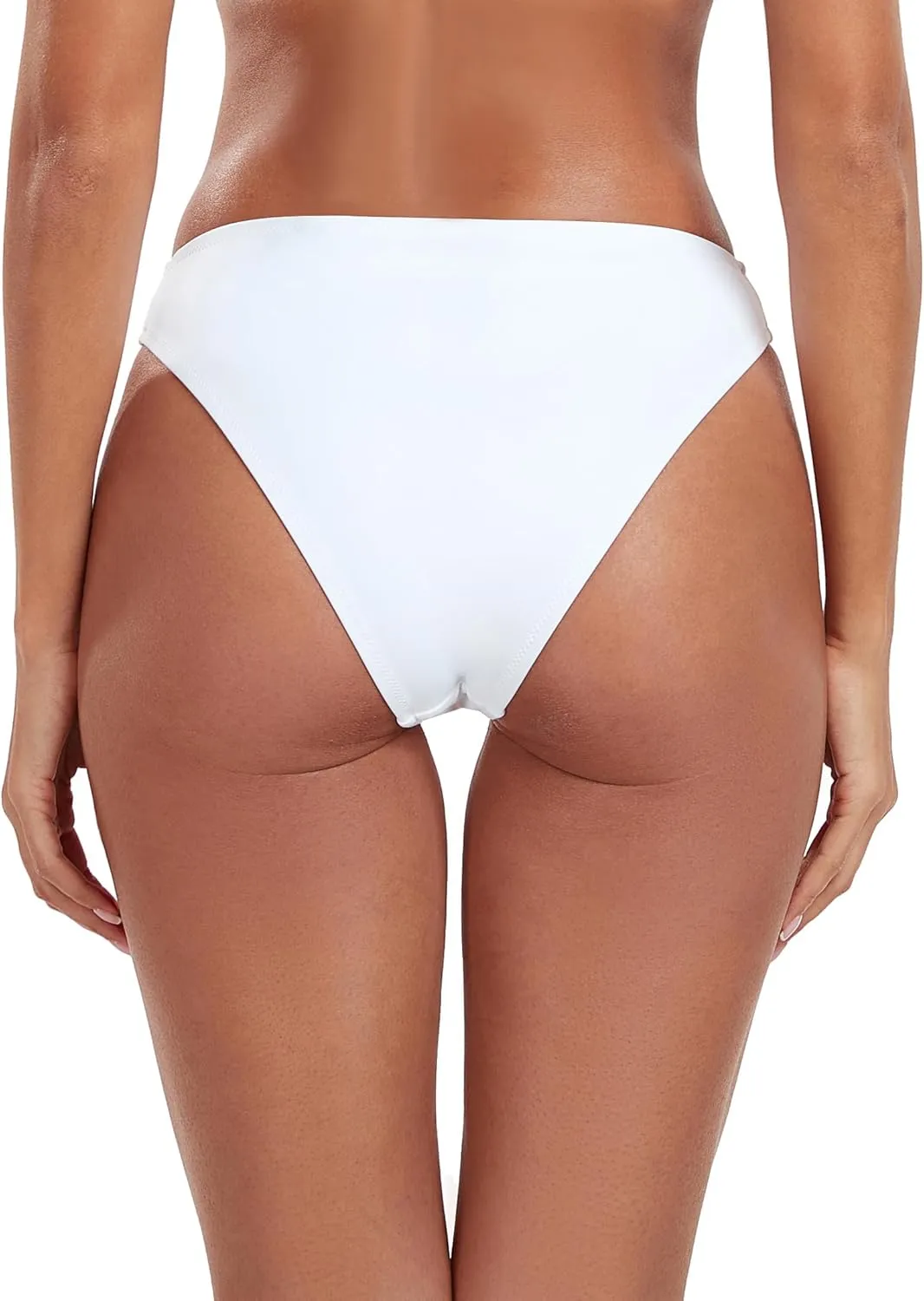 Ocean Blues Women's Cheeky High Leg Bikini Bottom Mid Rise Swim Bottom