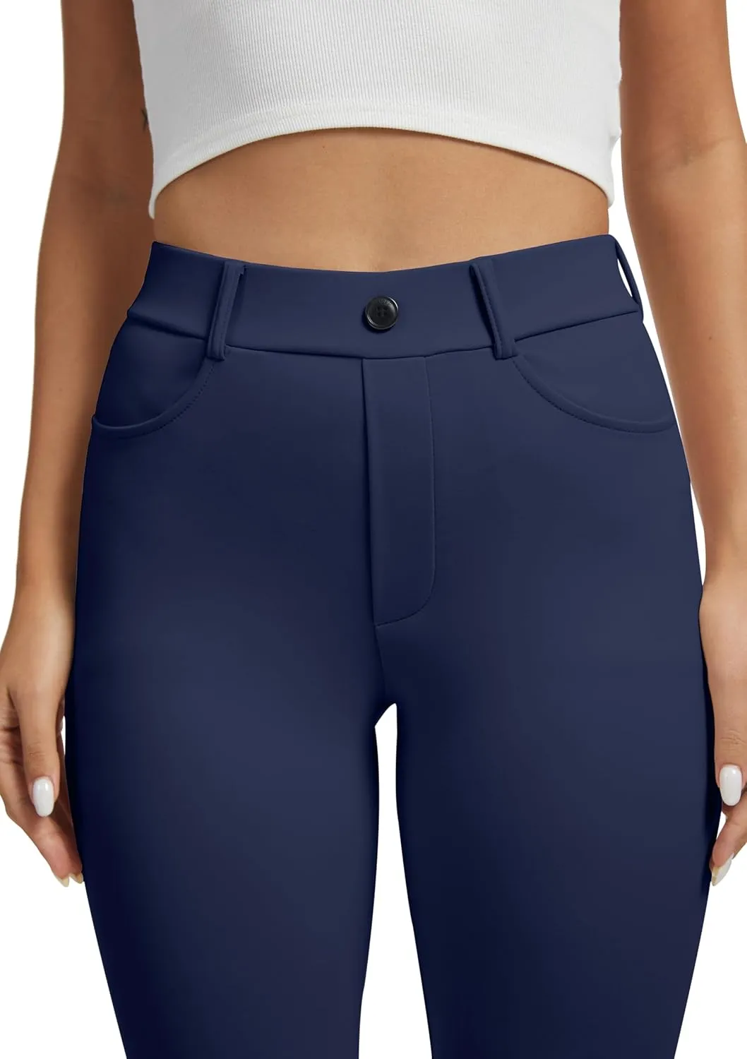 VIMPEP Womens Stretchy Yoga Dress Pants Straight Leg with Pockets Casual Petite/Regular 1202