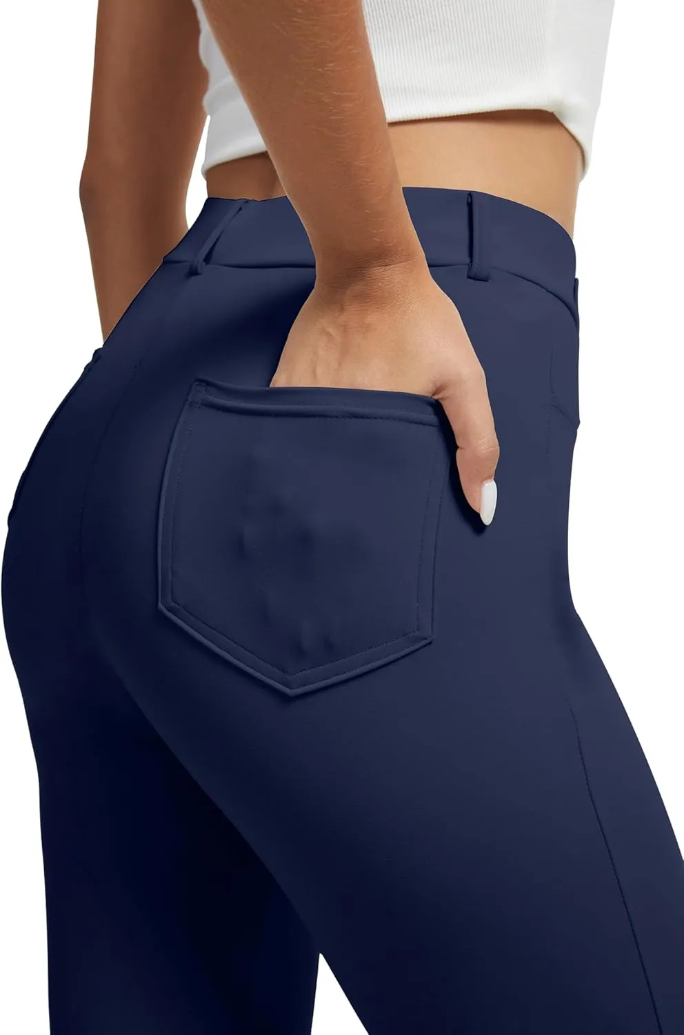 VIMPEP Womens Stretchy Yoga Dress Pants Straight Leg with Pockets Casual Petite/Regular 1202