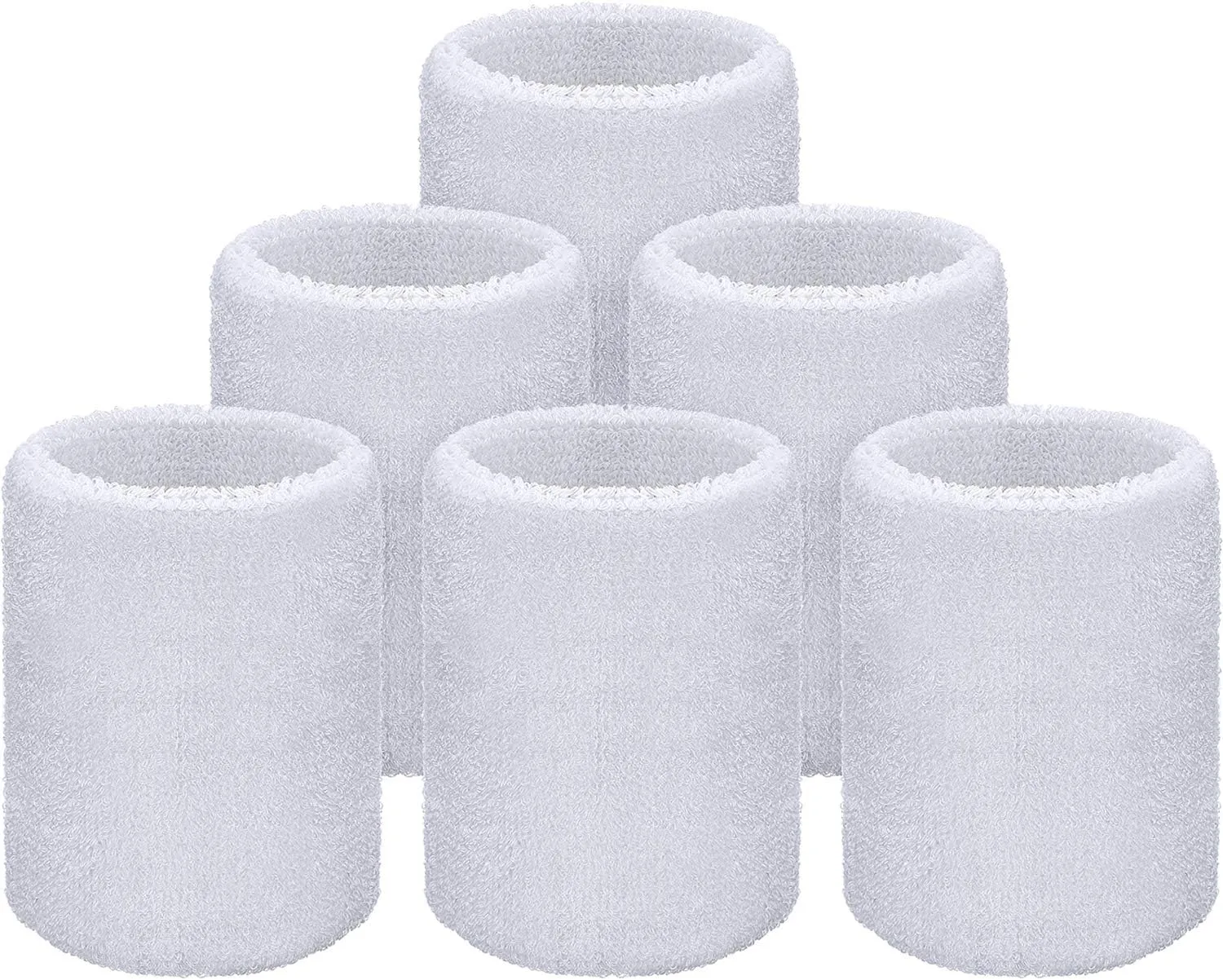 Willbond 6 Pcs Wrist Sweatbands Sports Wristbands for Competitions Absorbent Sweatbands for Basketball Tennis Football Running Working
