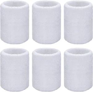 Willbond 6 Pcs Wrist Sweatbands Sports Wristbands for Competitions Absorbent Sweatbands for Basketball Tennis Football Running Working