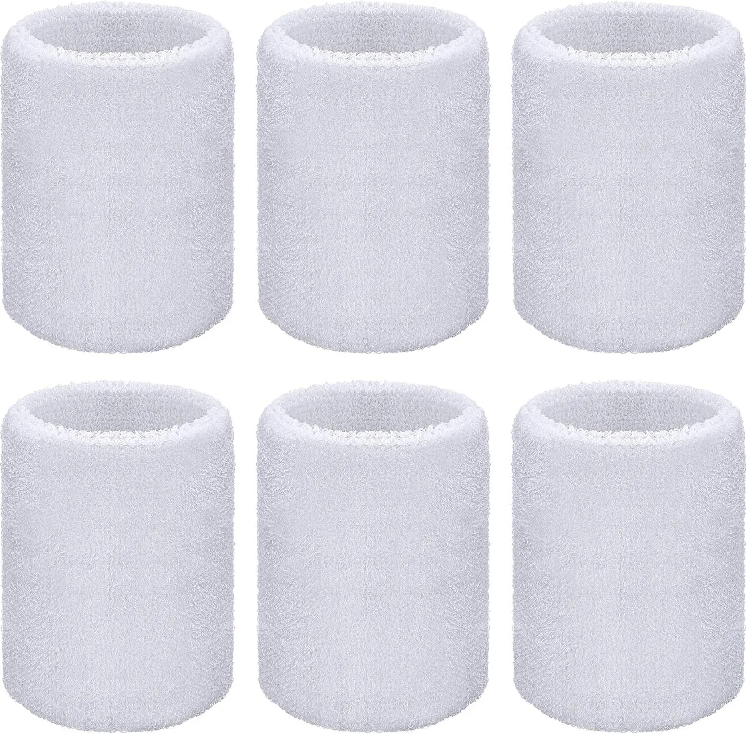 Willbond 6 Pcs Wrist Sweatbands Sports Wristbands for Competitions Absorbent Sweatbands for Basketball Tennis Football Running Working