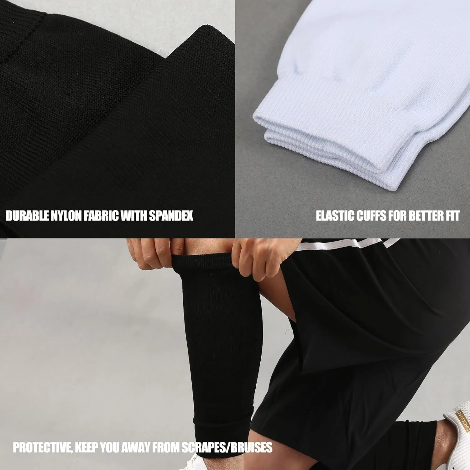 Yxmeiguo Football Leg Sleeves Men, Calf Compression Sleeve for Men Women, Leg Sleeves for Men Football, Football Socks Running Sports Football Accessories for Adult Athletes, Black